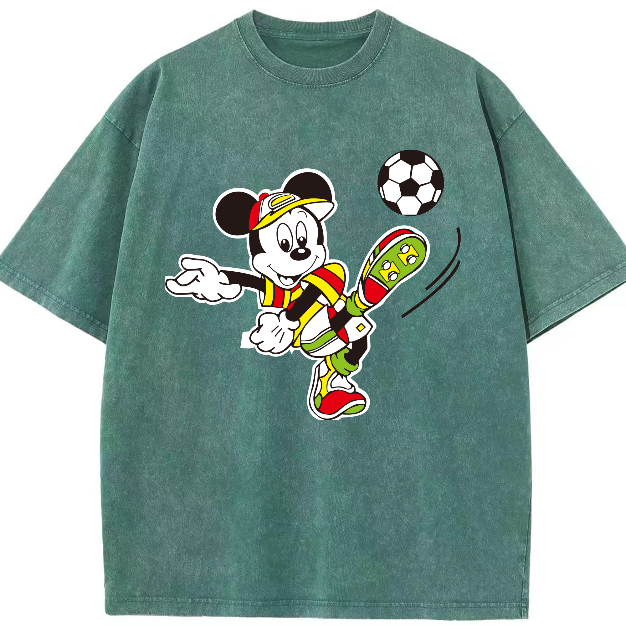 （画像用） ミッキーマウス Mickey Mouse 綿100% ヴィンテージ風 半袖Tシャツ（フロントプリント）